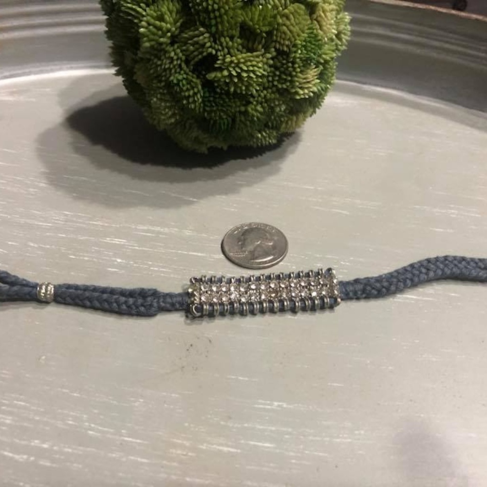 Rhinestone and Blue Bracelet